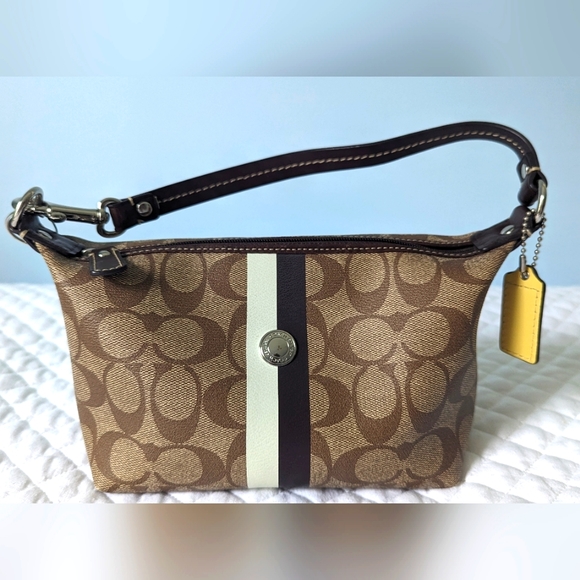 Coach Heritage Stripe Top Handle Pouch - Picture 7 of 12